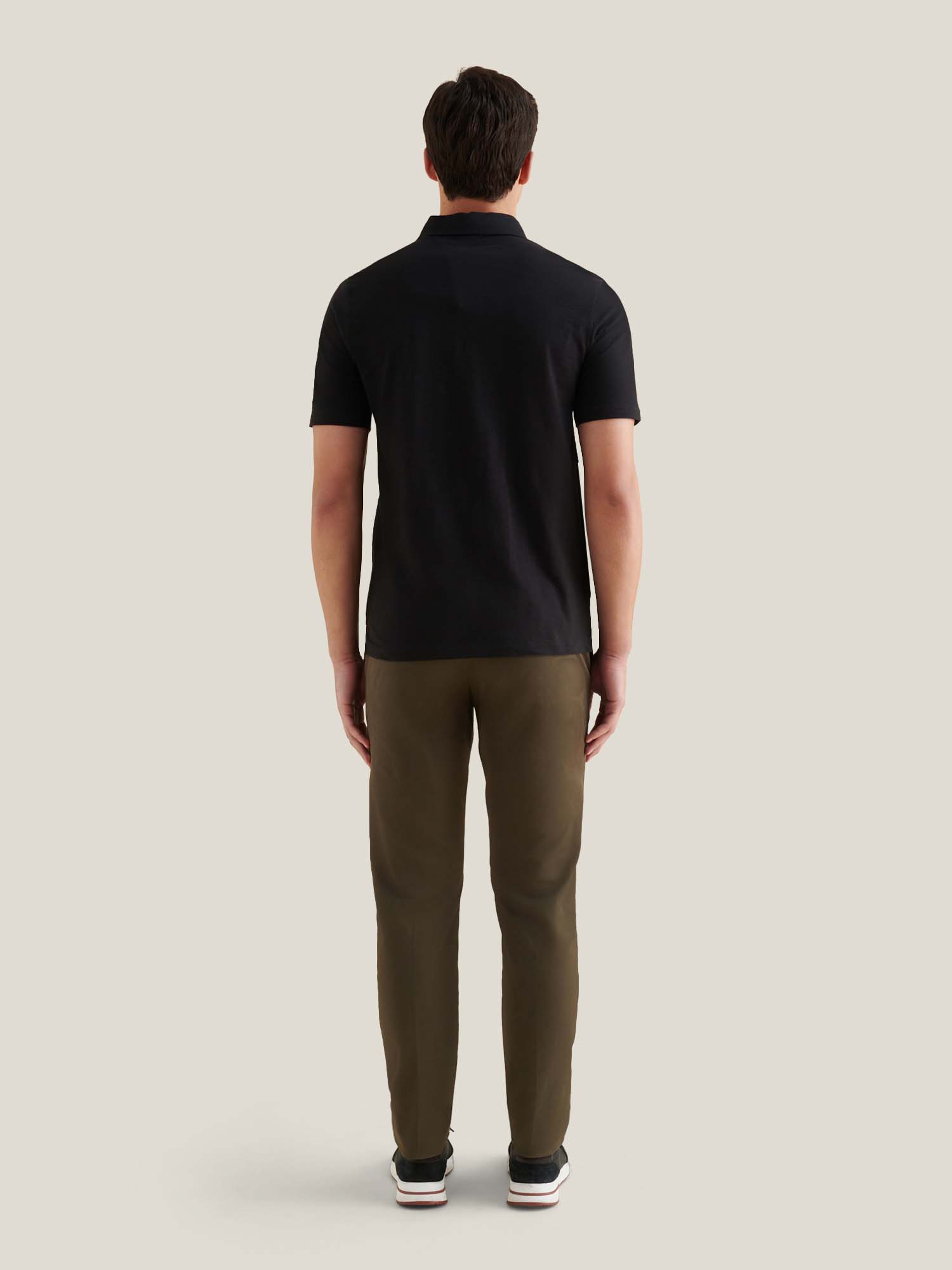 Peckham Rye Slub Black Polo Shirt